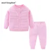 Mudkingdom Toddler Girls Boys Suit Autumn Winter Children Clothing Knit Sweater Cardigan + Pant Baby Clothes 210615