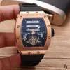 Luxus Gummi Männer Saphir Automatische Mechanische Rose Gold Silber Schwarz Weiß Limited Edition Erotische Tourbillon Uhren Armbanduhren