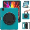 360 ° Rotation Kickstand Tablet Fodraler för iPad Pro 12,9 tum Samsung Galaxy Tab S7 Plus / Fe T970 / T975 T730 / T735 Fällande handtag grepp stötsäker skyddskåpa