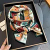 Foulards Mode imprimé floral foulard en soie femmes mince cou long bureau dame châle bandanas femme sac cheveux foulards mouchoir