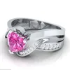 Design d'engagement des anneaux de mariage pour femmes zircone cubique élégante femme bijoutée femme