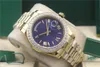 Luksusowy Top Diamond Ring Automatic 2813 Mechaniczny Zegarek Męski Rzymski Cyfrowy Szkło Powiększające 41mm Sapphire ze stali nierdzewnej