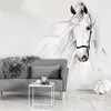 Обои на стенах для спальни для спальни 3 -й ручная рука белая лошадь абстрактная арт -стена картинка гостиная