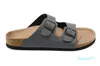 Kvinnor Summer Beach Cork Slipper Män lägenheter Tappar Sandaler unisex casual skor mode två spännen glider utan halkflip