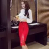 Black lace half-length skirt female spring and summer mid-length high waist bag hip step s working professional 210527