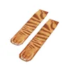 Grappige luipaard tijger katoenen sokken voor vrouwen gelukkig dier kawaii unisex harajuku schattige casual hoge enkel sok vrouwelijke partij