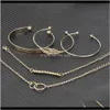 Mankiet moda w stylu Multilayer Gold i srebrny chian z liśćmi dla kobiet -link biżuterii sysbc