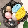 Storage Bags Hand Net Eye Beach Bath Swimming 8 Pocket Mesh Bag Transparent Travel Wash ZP-025 Bathroom Basket Gray T