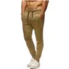 Calças masculinas Casuais Mens estilo UE tamanho moda plissado bolso costura puro cor lazer perna