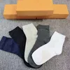 Lettre classique chaussettes pour hommes femmes bas mode cheville chaussette décontracté tricoté barbe à papa couleur lettres imprimées 5 paires lot viennent 291T