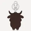 Designer Keychain Fashion Pu Leather Ox Cattle Cow Key Ring Designed Neychains Car Keyring Holder Bull Pendant Christmas New Year 224V