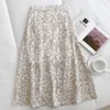 Gagarichの女性のスカート夏の韓国人のファッションの気質優しいビンテージ花柄スリム多用途ハイウエスト女性スカート210708
