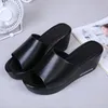 Slippers Women 2021 Platform Peep Toe High Heel Female Home Leather Shoes Pantoffels Dames