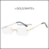 Solglasögon Mode Aessories Rec Kvinnor Män 2021 Rimless Square Sun Glasögon för damer Zonnebril Dames Vrouwen Bril Eyewear Drop Delivery CII