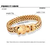 Trend Stainless Steel Golden Wolf Head Chain Link Bracelet Men's Viking Punk Wristband Bracelet Jewelry Valentine's Day Gift
