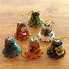 Handmade Cloisonne Craft Enamel Filigree Fancy Bell Charms Keychains Colorful Christmas Tree Hanging Pendants Decorative Gifts