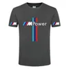 T-shirt da uomo di moda firmata Bmw Power Summer Cotton 2021 Uomo Casual Maniche corte Tinta unita Unisex Girocollo Hip Hop Quick Dry T-shirt Sport Top