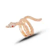 Hochzeit Ringe Gothic Schlange Für Frauen Schmuck Zubehör Freund Geschenk Mode Rose Gold Tier Bling Kristall Zeigefinger Ring