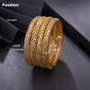 24K 4PCS / Lot Dubai Guldfärg Barnarmband 3-6 år Boys Tjejer Barn Födelsedag Present Armband Små Bangle Guldpläterad Q0720