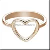 Band Dainty Kvinnor Ring Hollow Hjärta Ringar För Par Bröllop Promise Infinity Eternity Love Smycken Boho Anillos Mujer BFF Gifts Drop Delive