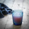 Lullife blå glas te röd druva vinjuice dricka kopp flaska retro prägling rånar sallad glass skål drinkware champagne flöjt 210326