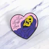 Live Laugh Love enamel pin Heart shape Skeleton Badge Brooch Lapel pin for Denim Jeans shirt bag Gothic Jewelry Gift for friend9117177