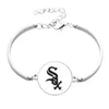 Charm Bransoletki 10 sztuk / partia Baseball Sports Chicago Charms Black Sox Bransoletka Skórzana Bangle Paracord Survival fani