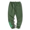 Calças masculinas grande v hip hop concerto verde casual calças soltas vlones # macho m-2xl