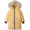 Russian Baby Girls Kid Winter Parkas Christmas Coat Warm Hooded Outerwear Toddler High Quality Long Thick Down Jacket 3-13 Years 211203