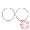 Scrub Circle Orecchini a cerchio grande per donna Orecchini tondi in argento 925 Regalo di alta gioielleria di marca europea 2019