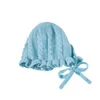 Ins – casquettes à volants couleur bonbon pour filles, bonnets chauds d'hiver pour protéger les oreilles, chapeaux tricotés pour nourrissons 0-3T