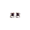 Zircon Ear Stud Orecchini quadrati vintage in ottone in argento con grandi diamanti