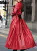 Nerazzurri automne maxi maxi jupe trench-coat pour femme à manches longues à double boutonnage élégant femme de luxe Femme Fashion 211022