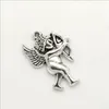 Mycket 100st ängel cupid antika silver charms hängsmycken för smycken gör armband örhängen DIY Keychain Pendant 20 * 14mm DH0821