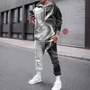 Casual 3D Printing Sport Suit Men 2 Piece Hoodies Sweatpants Tracksuit Men Set Short Sleeve Summer Casual Long Sleeve Male Sets 211222