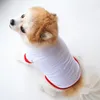 Sublimação em branco roupas para cães branco em branco filhote de cachorro camisas cor sólida pequenos cães t camisa algodão pet outwear suprimentos melhor qualidade