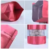 Matte Red Zipper Seal Stand Holiady Gift Packaging Bags for Cosmetic Power Standing Zip Lock Packing Pouches Bag of Geocery and Dry Food