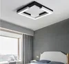 Lustre LED moderne pour petit salon chambre cuisine balcon noir et blanc éclairage carré plafonnier