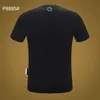 PP Fashion Męska Designer Slim Fit Fit Koszulka Lato Rhinestone Krótki Rękaw Koszula Okrągły Neck Koszula Tee Skulls Drukuj Topy Streetwear Collar Polos M-XXXL SP8895