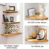 Hooks & Rails White Oak Shelf Fan-Shape Wall Corner Practical Wall-mounted Storage Rack For Home Bedroom Living Room
