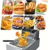 Electric Counter Top Thermostat Deepleer S.Steel Frying Machine Commerical Oil Fryer för chips stekt kyckling