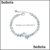 Charmarmband juvelrybebella 5 färger pentagram stjärna armband tillverkat med tjeckisk kristall för flickor julklapp1 droppleverans 2021 v3vh9