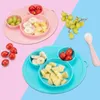 NOUVEAUSilicone Enfants Cartoon Vaisselle Ensemble Bébé Dîner Bol Enfant Dîner Assiette Bébé Formation Bol Cuillère Fourchette Chute Bébé Fournitures RRD11636