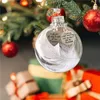 Memorial Ornament Christmas Clear Feather Ball, A Piece of My Heart is in Heaven 6/8cm Plastic Ball Christmas Tree Memorial Hanging Pendant