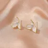 Boucles d'oreilles à fleurs blanches à la mode pour femmes anniversaire mariage femme oreille bijoux petite amie cadeau perçage boucle d'oreille