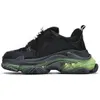 Men Women Fashion Designer Triple S Running Shoes Sneakers Neon Green Clear Sole Black Air Cushion 2022 Triple-S Platfor