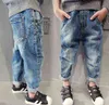 2022 Nouveaux garçons Jeans Elastic Taille Pantalon Spring Automne Enfants Casual Long Pantalon Cowboy Fashion Kid Kid Garçon Vêtements G1220