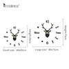 Deer Silent Acrilico Grandi numeri decorativi Orologio da parete fai-da-te Design moderno Soggiorno Decorazione natalizia per la casa Adesivi per orologi 210325