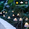 Strängar Solar LED Light Outdoor Mushroom Garden Dekoration Lights IP66 Vattentät Garland Möbler Decor Cell Fairy