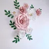 Flores rosas de papel hechas a mano, decoración de fondo de boda, adorno de exhibición de ventana, decoración del hogar, juego de pared de flores